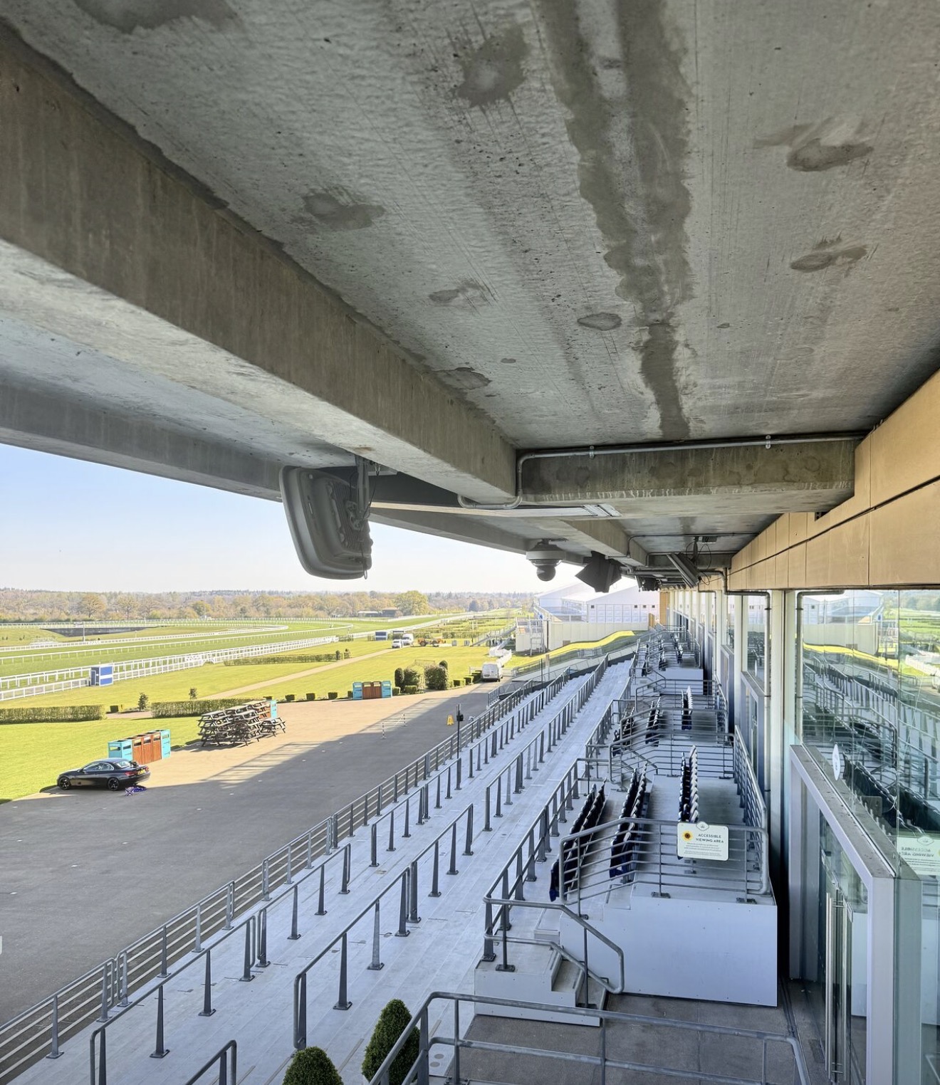 Access point installed above grandstand viewing deck at Royal Ascot